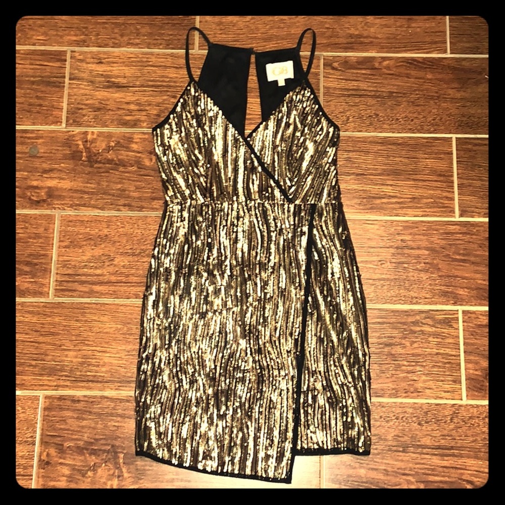 Sequin Dress Black and Gold